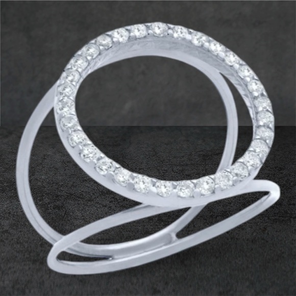 NWOT 925 Rhoduim plated SPLIT SHANK RING WITH 18MM CZ ETERNITY - Picture 9 of 9